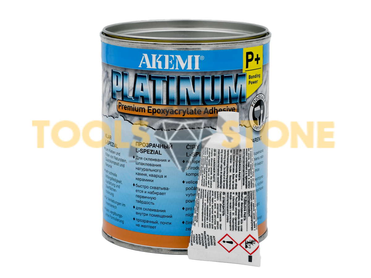 Клей Akemi Platinum MAXI POWER (эпокси-акриловый) 1 кг. густой, прозрачный, быстрый.