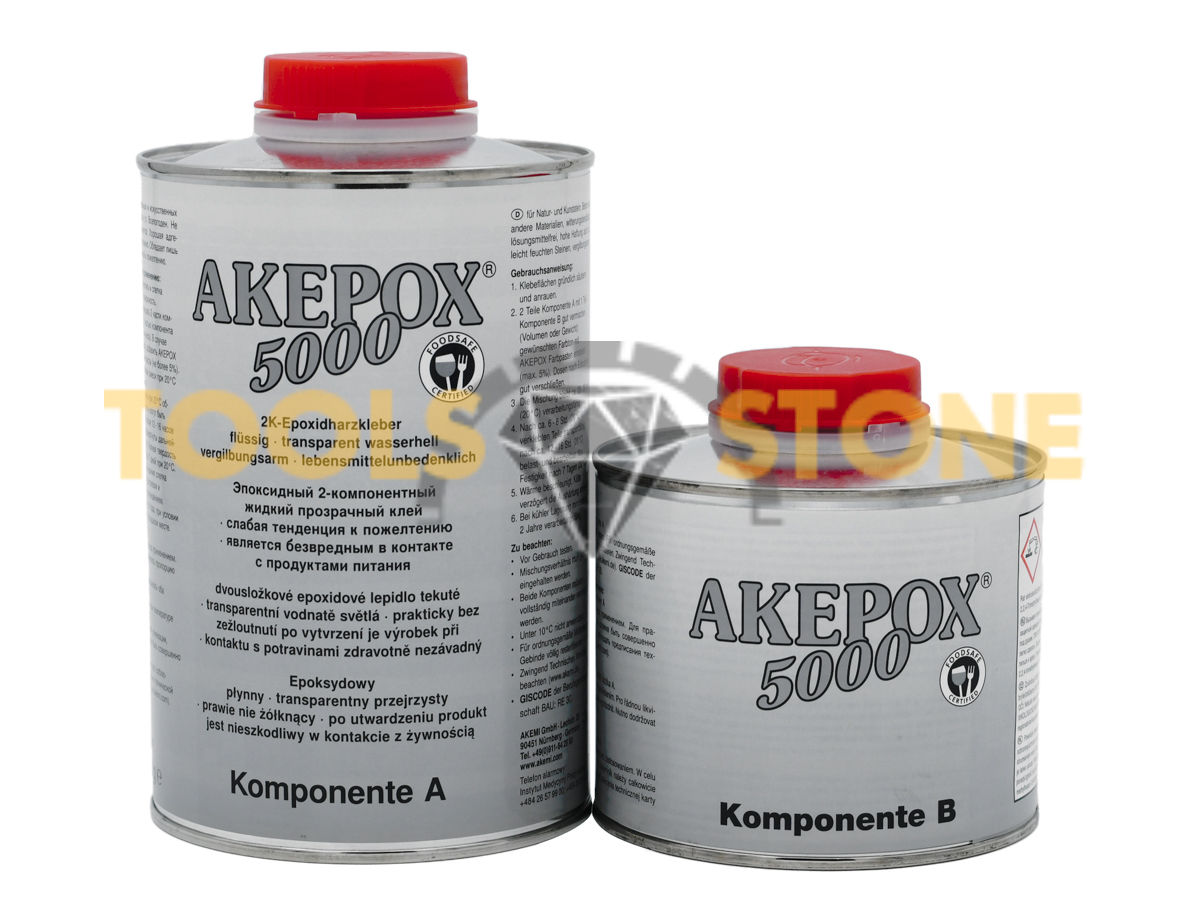Эпоксидный клей  AKEPOX 5000 (Akemi) 1.5кг. (прозрачный текучий желеобразный)